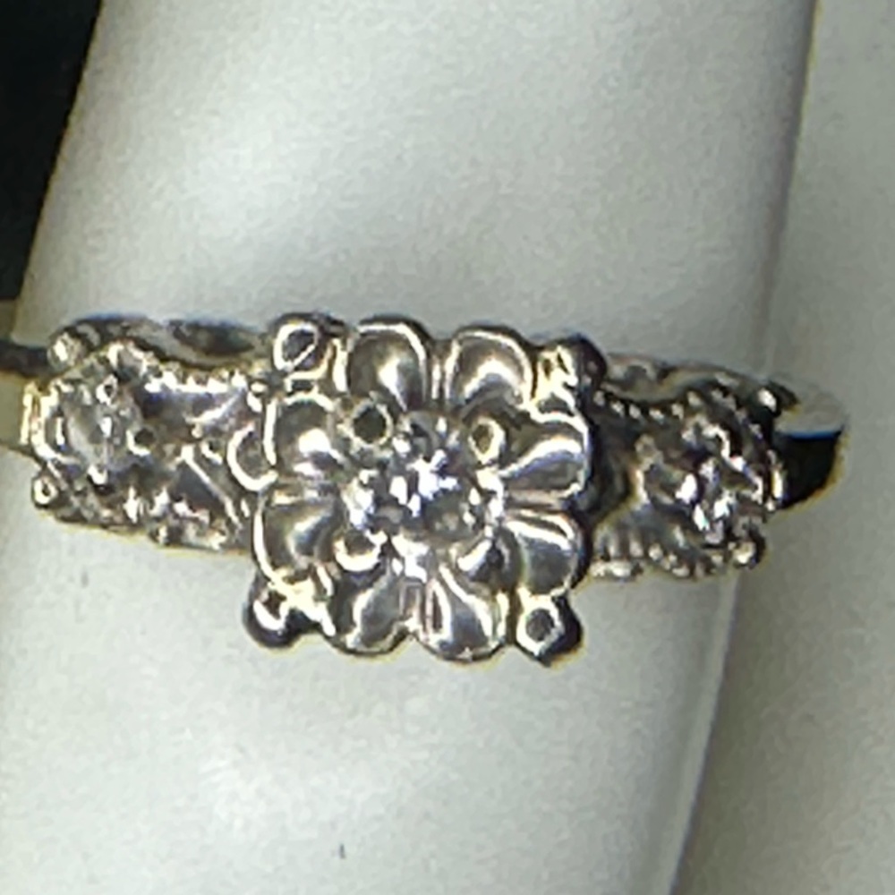 Diamond and 14k white gold ring size 6